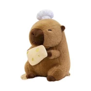 Imagem de Brinquedo De Pelúcia Kawaii Capybara De 30cm, Boneco De Chef De Pão Ma