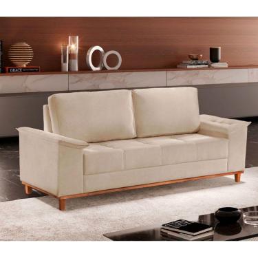 Imagem de Sofá Ravena Linho 03 Lugares D28 Meu Sofá Online A294 Linho Creme