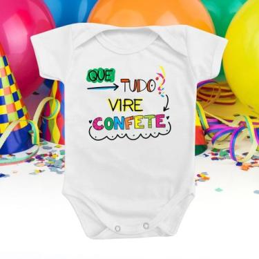 Imagem de Body De Bebê Roupinha Frase Carnaval Confete Festa Temático Folia Bloc