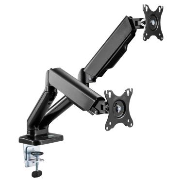 Imagem de Suporte Articulado Para Dois Monitores Fortrek, Pistão A Gás, Ergonômico, Suporte A Telas De 17" A 32" - Fk 441s