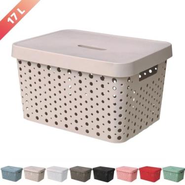Imagem de Caixa Organizadora Trama Rattan 17L Usual Utilid. - Usual Utilidades, 