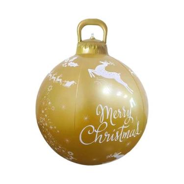 Imagem de Bola Inflável Decorada De Natal Grande De 60cm Para Exterior, Decoraçõ