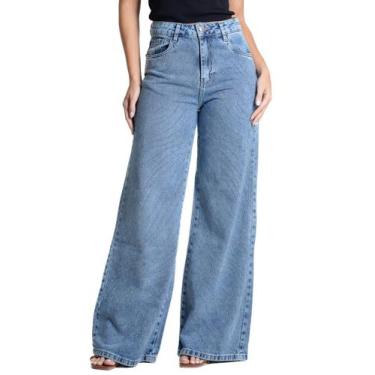 Imagem de Calça Jeans Sawary Wide Leg - 282568 - Azul médio 44, Azul, 44