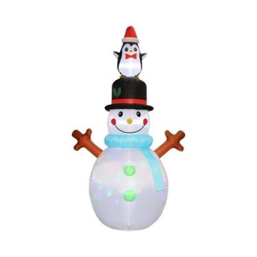 Imagem de Trem Inflável De Natal Grande Para Exterior Com Papai Noel, Boneco De 