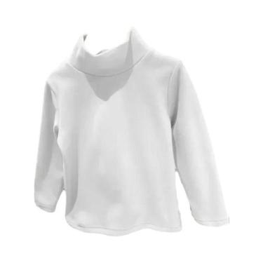 Imagem de Camiseta De Veludo Para Meninos E Meninas, Gola Alta, Manga Longa, Cor
