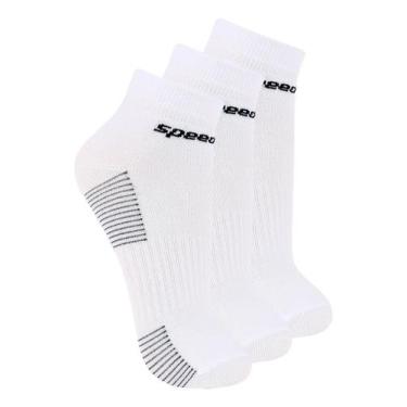 Imagem de Kit com 3 Pares de Meias Cano Curto Speedo 8034, Branco, 39-44