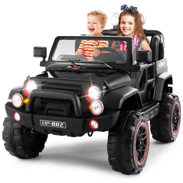Imagem de Fitness Club Carro, Carrinho Elétrico Infantil Off Road a Bateria 12V 2 Assentos com Suspensão de Mola, Branco
