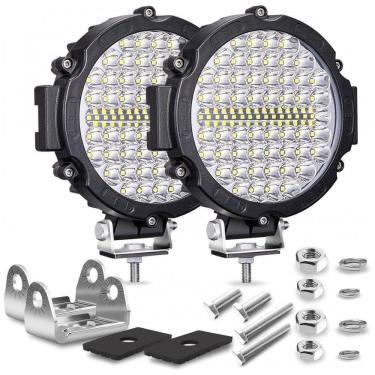 Imagem de Farol Auxiliar para Carros 20000LM 210 W 10 60V, 2 Peças, LIGHTBOSS 7Inches LED driving lights for trucks, Preto