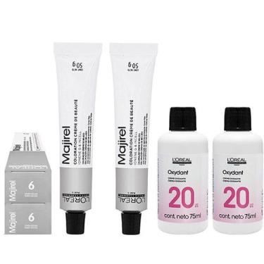 Imagem de Loreal Kit C/2 Coloração Majirel 6 Louro Escuro 50g + 2 Água Oxigenada