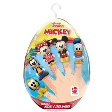 Imagem de Ovo de Páscoa Brinquedo Bonecos Dedoches Turma do Mickey - Lider Brinq