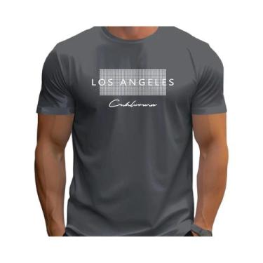 Imagem de Camiseta Gráfica Masculina Los Angeles Verão Ajuste Solto Casual Espor
