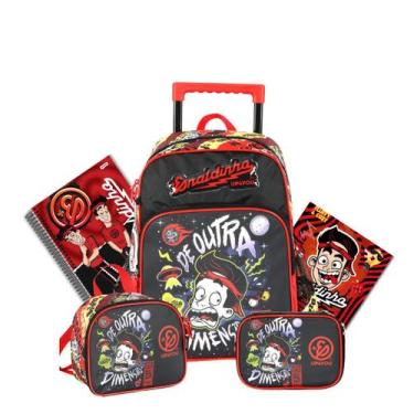 Imagem de Kit Mochila Rodas Enaldinho Lancheira E Estojo Box Meninos - Luxcel, P