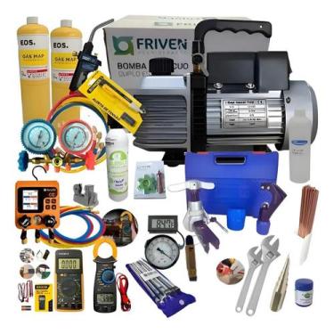 Imagem de Kit Ferramentas Refrigeração Manifold e Bomba de Duplo cfm - Refrigera
