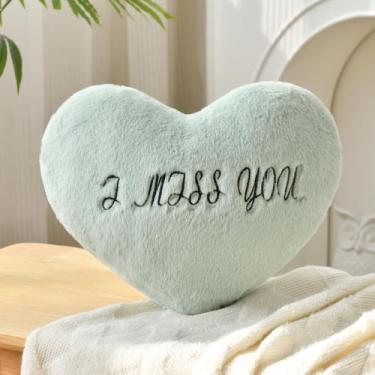 Imagem de Almofada de Coração XVTRU - Soft Sage Green - Pele Sintética de Coelho