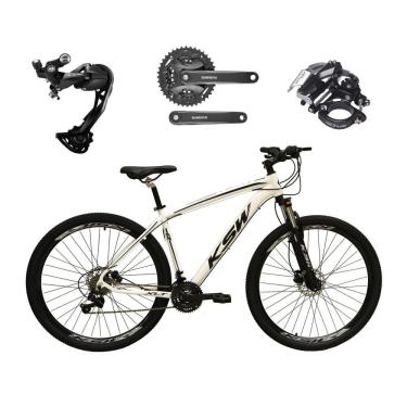 Imagem de  Bicicleta Aro 29 Ksw Xlt Alumínio Câmbio Traseiro Shimano Alívio e Altus 27v Freio Hidráulico Garfo Com Trava - Branco