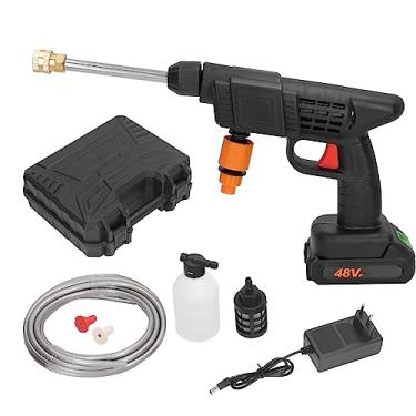 Imagem de Jiawu Lavadora de Alta Pressão Sem Fio,90 Bar/1300 PSI,Pistola Elétrica para Lavagem de Carros Com Bateria de 1200mAh,2 Bicos,Limpador de Mão Portátil (plugue da ue)(Jiawufbyzv3gs8t-12)