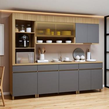 Imagem de Cozinha Completa Modulada 5 Peças 8 Portas 4 Gavetas Torre Angular 100