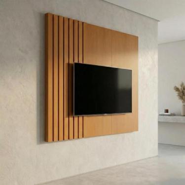 Imagem de Painel Ripado para TV até 58 Polegadas MDF 140cmx136cm Boto - JB Becha