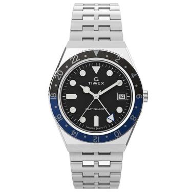 Imagem de Relógio Timex Q GMT TW2V38100 Masculino 38mm Aço Inox-Masculino