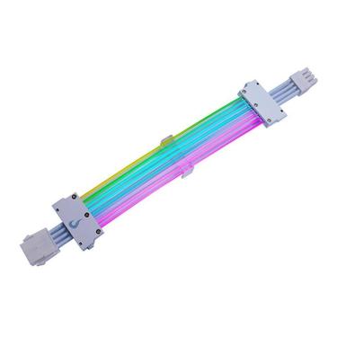 Imagem de Cabo Extensor de Fonte Sleeved Rise Mode Aura, 6+2p PCIe GPU, ARGB, Branco - RM-SLV-01-...