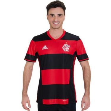 Imagem de Camisa Flamengo Adidas Rubro Negra Jogo 1 2016 2017 Modelo Jogador AZ7336-Masculino