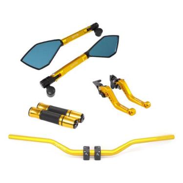 Imagem de Kit Guidão Manopla Manete Retrovisor Xre Falcon Tornado Bros - Stark R