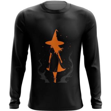 Imagem de Camiseta Manga Longa Bruxa Halloween Laranja Festa 2 - Kasubeck Store®