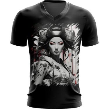 Imagem de Camiseta Gola V Geisha Ninja Nipon Japão Japan Edo 4 - Kasubeck Store®
