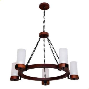 Imagem de Lustre Muller Country Redondo 5 Lâmpadas Envelhecido 1105e - LUMINÁRIA