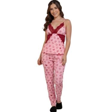Imagem de Pijama Feminino Longo Suede Feminino Bella Fiore Manga Curta Alça Inve