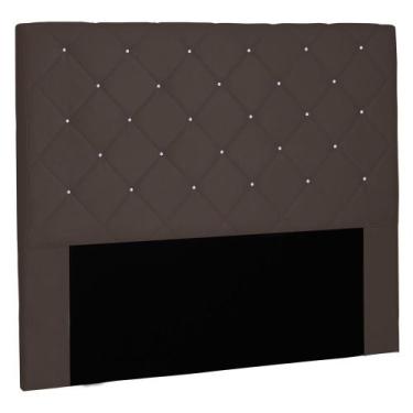 Imagem de Cabeceira Estofada Cama Box Casal King Size Tânia 195cm Suede Café - A
