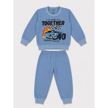 Imagem de Conjunto Infantil Mini Urban Style Moletom Peluciado Menino Inverno - 