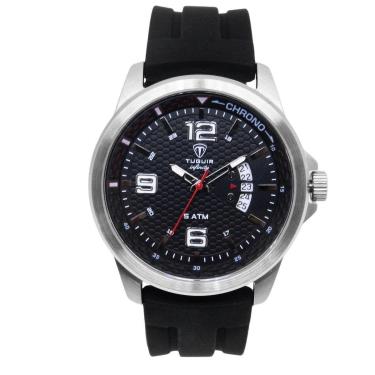 Imagem de Relógio Masculino de Aço Tuguir Analógico 9169F Prata Preto-Masculino
