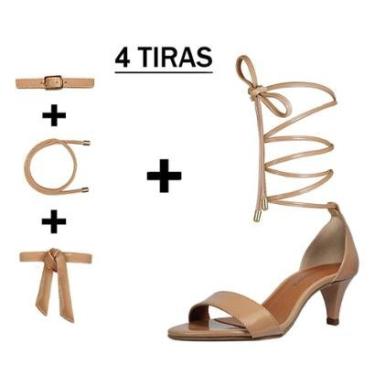 Imagem de Sandália Troca Tira Salto Baixo Fino Luiza Sobreira Verniz Nude-Feminino