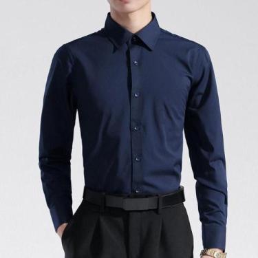 Imagem de CAMISA SOCIAL MASCULINA SLIM FIT ELEGANTE MODERNA PREMIUM Tamanho:4XL 