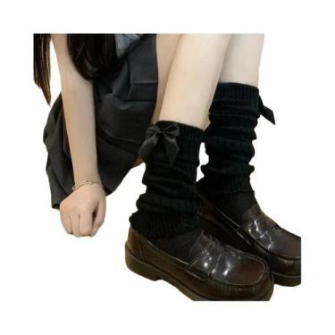 Imagem de Meias Longas Brancas De Tricô Estilo Lolita Para Mulheres, Aquecedores