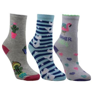 Imagem de Meia Selene Infantil C/Médio Kit C/3 R.2451-002, Mescla claro, Pink, A