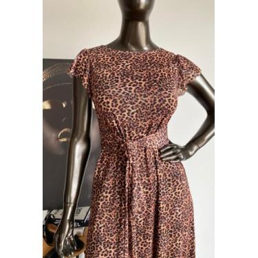 Imagem de Vestido Tule de Malha Cristal Feminino Lamour, P, Onça
