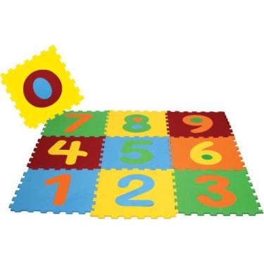 Imagem de Brinquedo Pedagógico Eva Numeros 28 x 28 cm 5mm 10 Peças - Evamax
