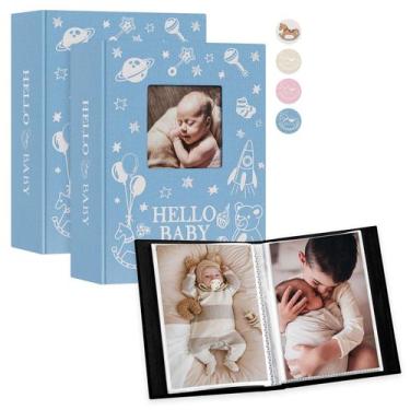 Imagem de Álbum de fotos Lanpn Baby, pacote com 2, 4 x 6 polegadas, 100 bolsos, 