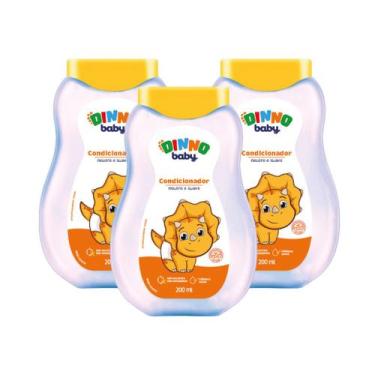 Imagem de Kit 3 Condicionador Infantil Dinno Baby 200mL  Neutro, Hipoalergênico,