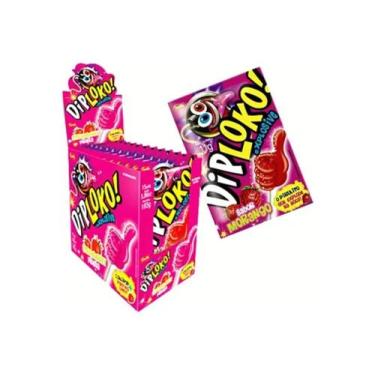 Imagem de Pirulito DipLoko Pó Explode na Boca Morango 15u