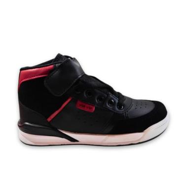 Imagem de Tênis Juvenil Via Vip Street Cano Alto VV4011, 25, Preto vermelho
