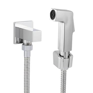 Imagem de Ducha Higiênica Quadrada Banheiro Lavabo Super Luxo Metal Cromo Premiu