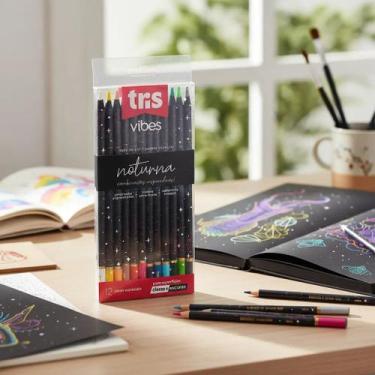 Imagem de Lápis Tris Vibes Noturna 12 Cores Combinações Inspiradoras - NoBrand, 