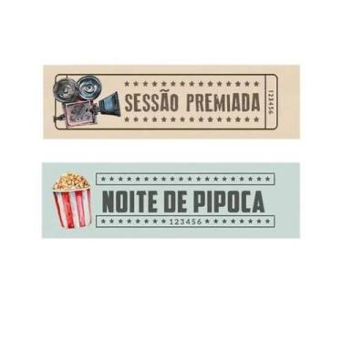 Imagem de Aplique Papel Decoupage Cinema Tag Noite de Pipoca Apm4-446 4cm Litoar