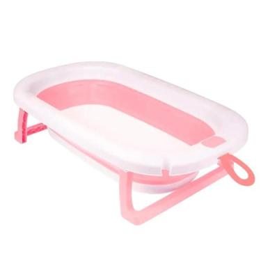 Imagem de Banheira Infantil Dobrável c Suporte Antiderrapante 75 x 46 Cor:Rosa -