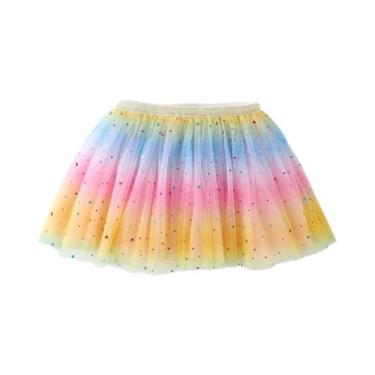 Imagem de Saia Tutu De Camadas Múltiplas Para Meninas Princesas Com Cintura Elás