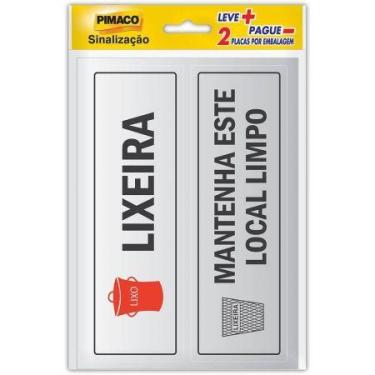 Imagem de Etiqueta sinalização Lixeira/Local Limpo 6,5x20cm - Pimaco