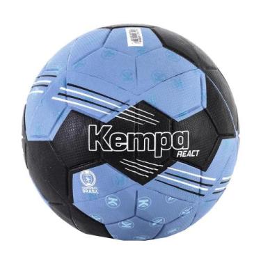 Imagem de Bola Handebol Kempa React Preta e Azul Tamanho:T3, T3